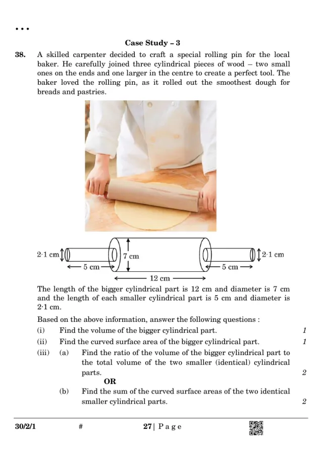 A case study with its figure from the CBSE Class 10 Maths Standard 2025 paper, set 30/2/1