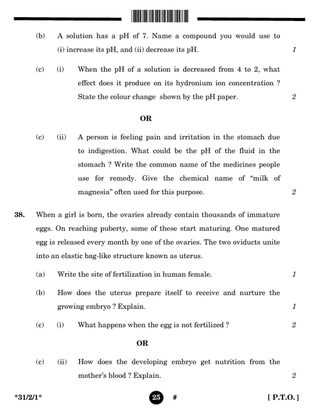 A case study with its figure from the CBSE Class 10 Science 2025 paper, set 31/2/1